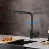 Robinet de cuisine - NETTLIFE - Modèle extensible - Noir - Bec rétractable - Douchette extractible