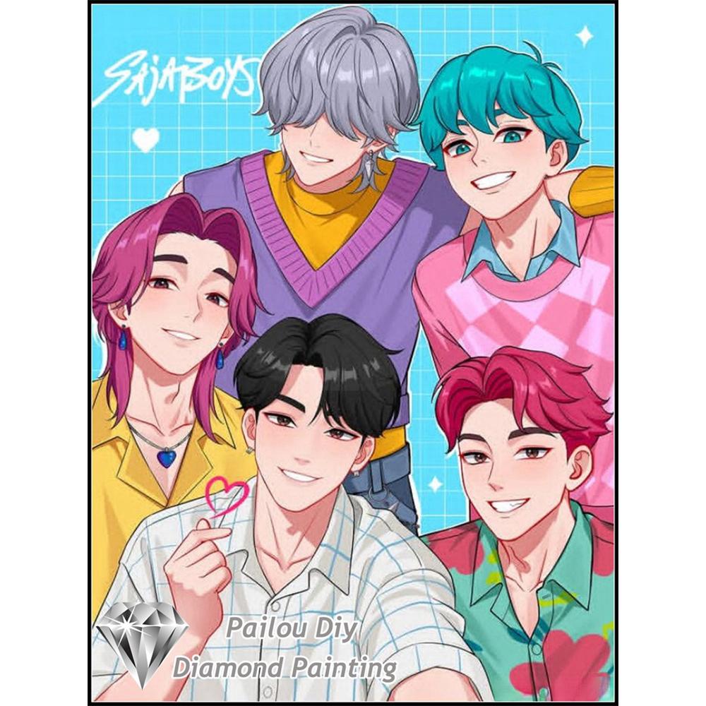 Kpop Dämonenjäger Sajaboys Film 5D Diamant Malerei Sets Cartoon Mädchen Rumi Mira Zoey Kunst Kreuzstich Mosaik Raumdeko