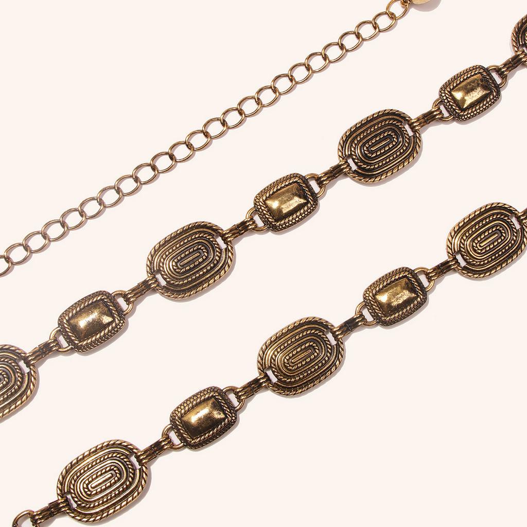 New  Carved Retro Waist Chain for Women's Metallic Elegant Classic