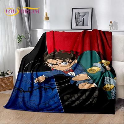 Detective Conan Cartoon Anime Měkká plyšová deka, flanelová deka Hodící deka do obývacího pokoje Ložnice Pohovka Pohovka Piknikový kryt 3D