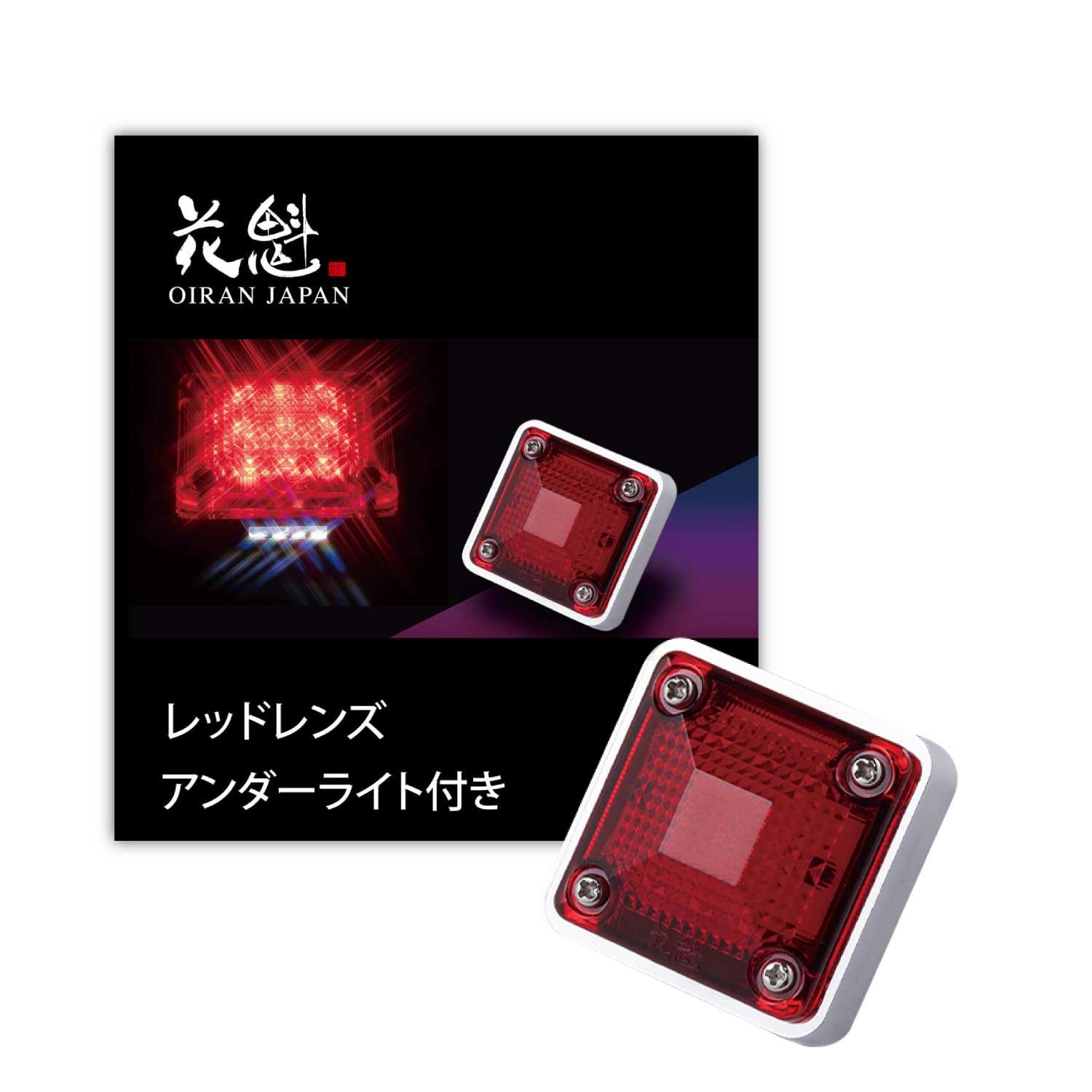 Oiran OSM-RE-24 LED Square Marker with Underlight, 24 V, Red 51mm×51mm красный