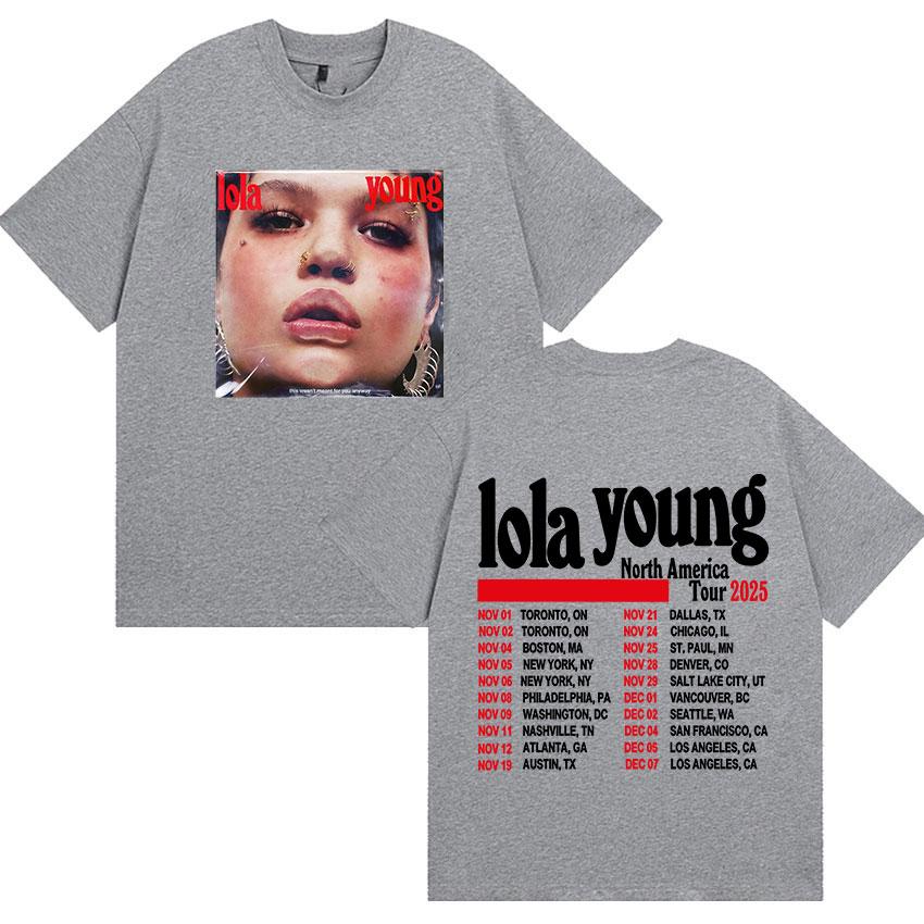 Lola Young North America Tour 2025 New Album T-Shirts Unisex Women's Casual O-Neck T Shirts Y2K Fashion High Quality Cotton T Shirt