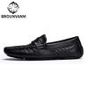 Bowei Herren Doudou Schuhe Lazy One Pedal Lässige Leder Gewebte Lederschuhe Britische Mode Fahrschuhe Herrenschuhe