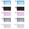 10pcs Transparent Mesh Cosmetics Makeup Bag Multifunctional Zipper File Bag Organizer (5 Colors