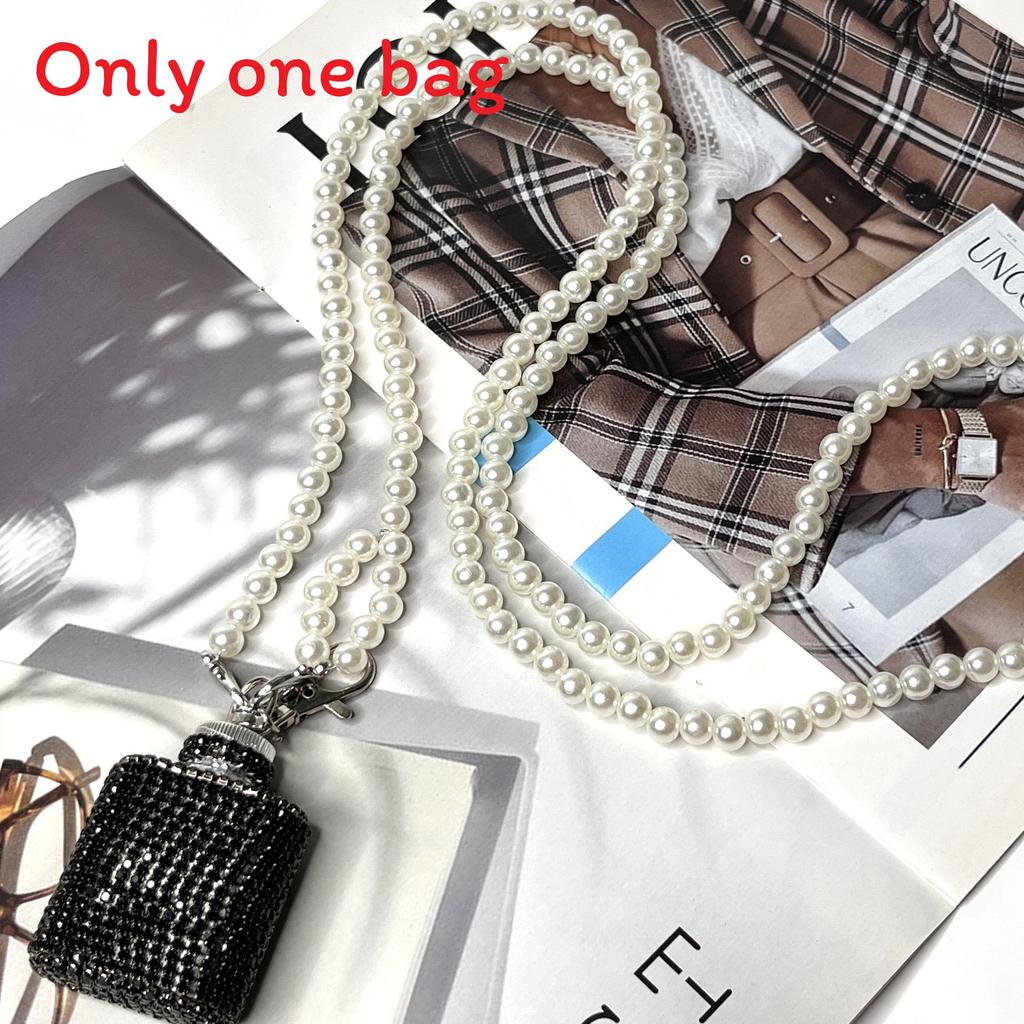 Water Diamond Mini Crossbody Bag With Pearl Chain For Streetwear Fashion