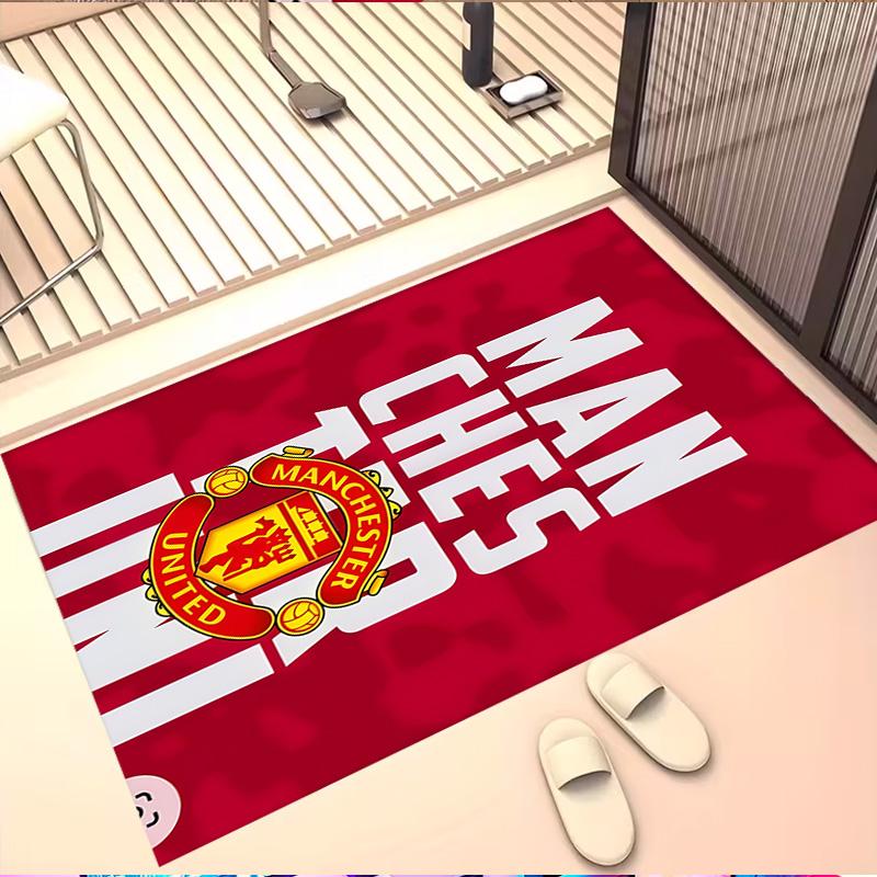 Manchester United F.C Print Rug, Washable Floor Carpet, For Entryway Dorm Laundry Room Office Study, Home Decor Birthday Christmas Gift