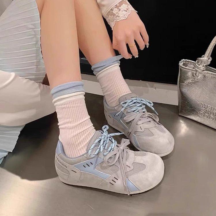 Mesh breathable German training shoes spring new heightening leisure sports low-top board shoes