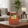 Wooden Pet Ashes Storage Box Dustproof with Photo Frame Pet Commemorative Urn Square with Drawers Dog Ashes Container