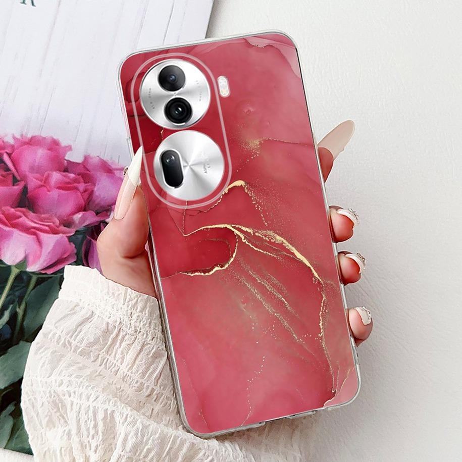 For OPPO Reno 11 Pro 5G Case CPH2607 New Fashion Flower Butterfly Silicone Clear Soft Phone Case On OPPO Reno11 5G CPH2599 Funda