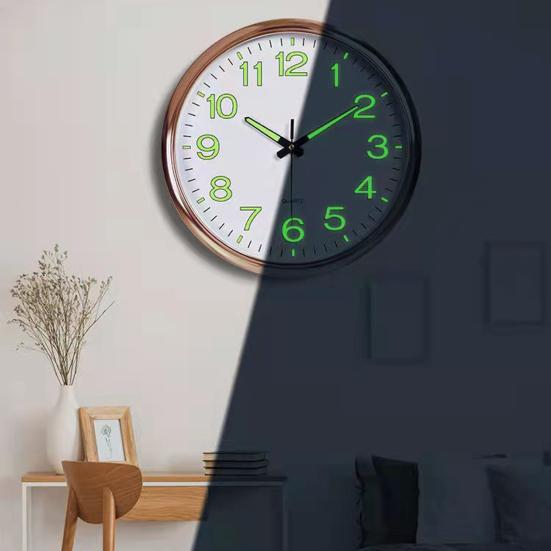 Yousheng Wall Clock Glowing Silent Luminous Easy-to-Read Bedroom Living Room Minimalistic Wall Clock for Elderly