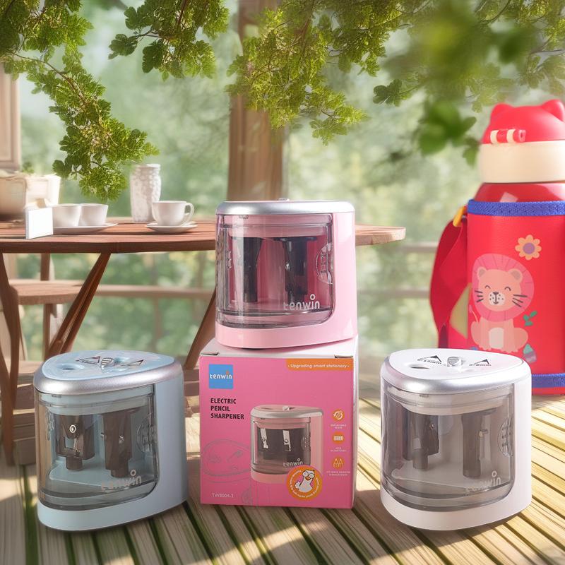 Double-hole Electric Pencil Sharpener; Automatic Pencil Sharpening for Primary School Students Writing Stationery