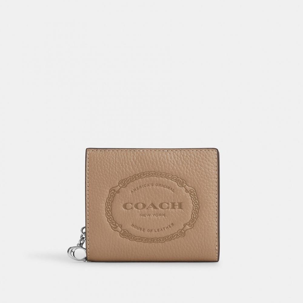 

Кошелек Coach Snap с декором Coach Heritage