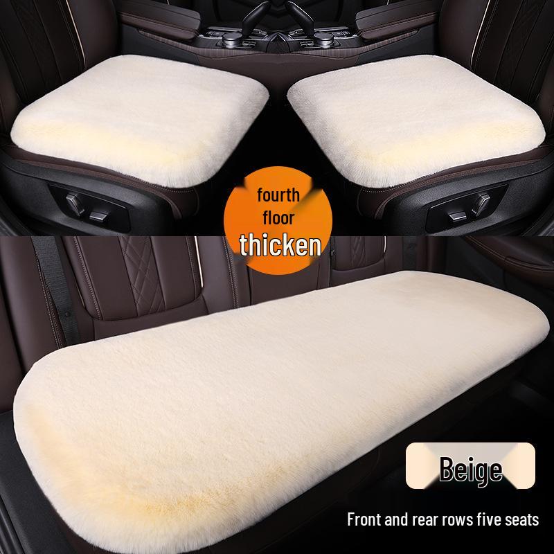 Plush Car Seat Cushion - Thickened, Warm, Universal for All Seasons, 3-Piece Set