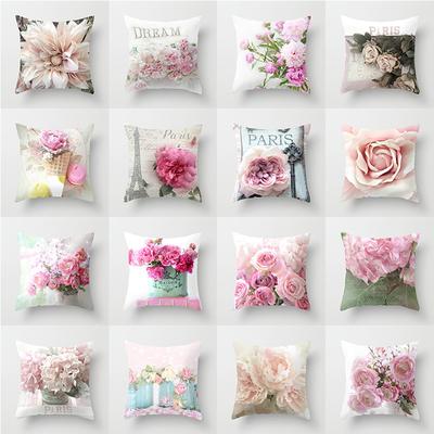American Retro Flower Pillowcase Floral Elegant Interior Home Sofa Decorative Pillow Cushion Cover