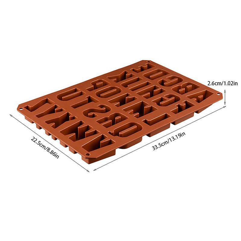 1Pcs Silica Gel 26 Capital Letters Cake Mold 26 Hole Letters Chocolate Mold Diy Large Letters Rectangle