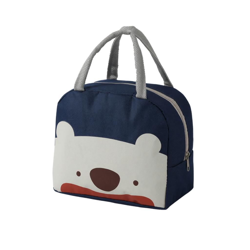 Oxford Fabric Cartoon Whale Lunch Bag Insulated Storage Bag Portable Handheld Food Container for Work School Travel