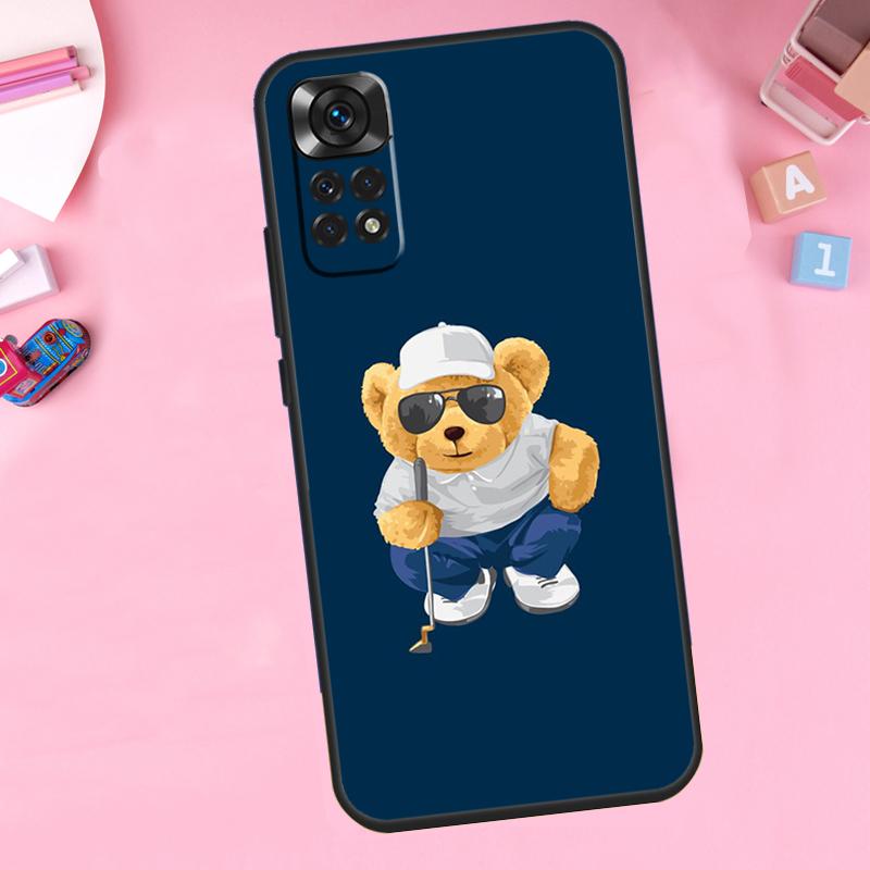 

Cute Bear Cool Doll For Xiaomi Redmi Note 14 10 11 12 13 15 Pro Plus Phone Case For Redmi 15C 14C 10C 12C 13C 15 Redmi 14C