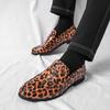 Men's loafers summer new large-size casual shoes leopard print one-pedal leather shoes men's foreign trade Doudou shoes men