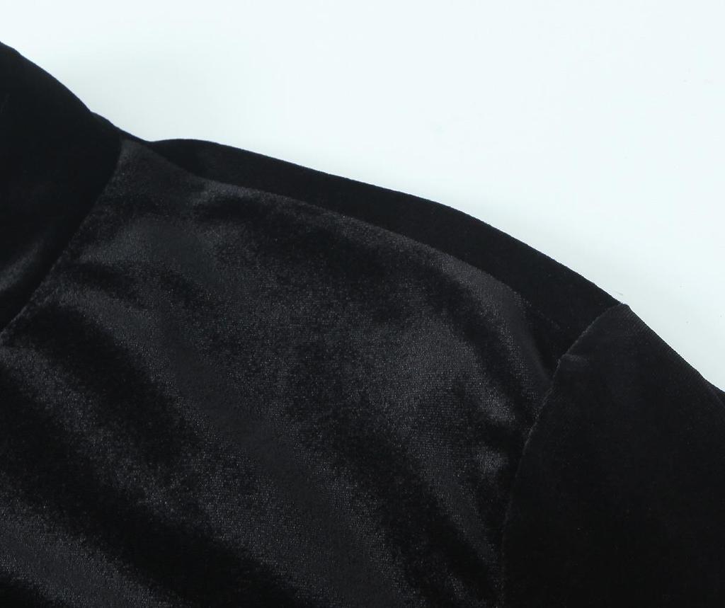 Samt-Bomberjacke und Hose mit weitem Bein im europäischen und amerikanischen Stil - Herbstkollektion.