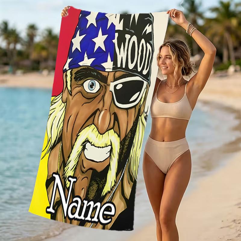 Customizable personalized beach towels Hulk Hogan themed designs.Suitable for the beach, yoga, sports;ideal as beach accessories