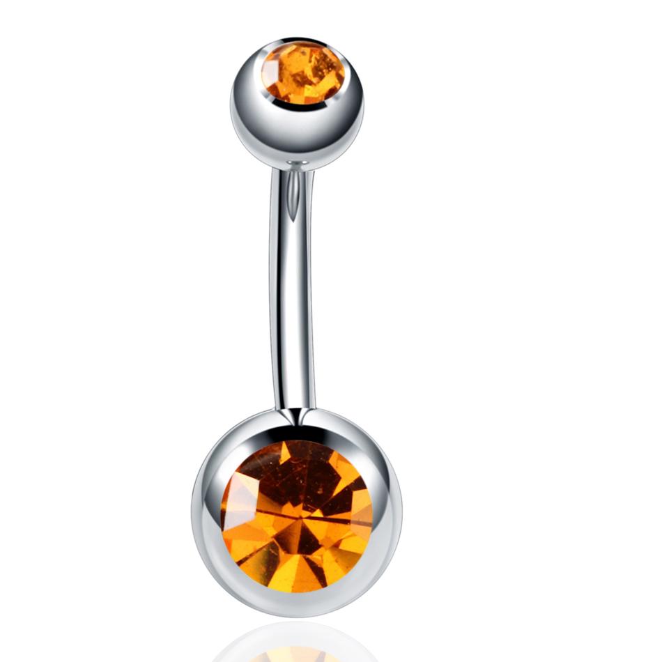 1PC Surgical Steel Crystal Belly Button Piercings 14G Heart Belly Piercing CZ Navel Ring Nombril Belly Rings Sexy Women Jewelry