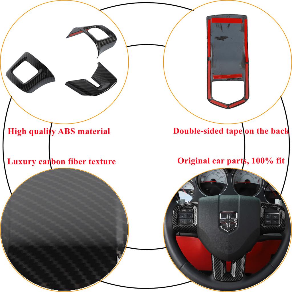 Capac decorativ pentru volan auto pentru Dodge Challenger Charger Durango Dart 2009-2014 Journey 2013-2022 Interior