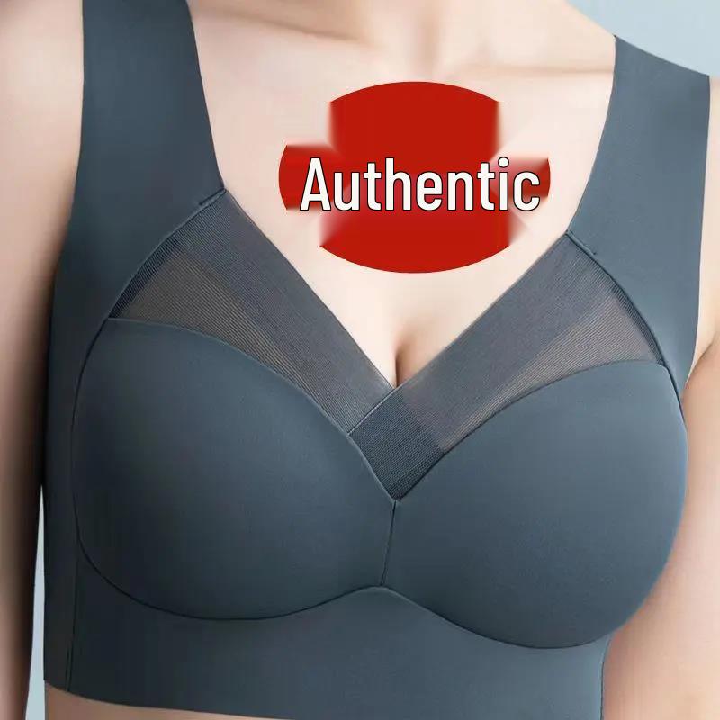 Bezešvá sportovní podprsenka z ledového hedvábí plus size s vycpávkou - Vesta bez kostic pro ženy