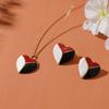 European-American Luxury Heart Necklace & Earrings: Three-Color Plating, High-End, Versatile Jewelry.