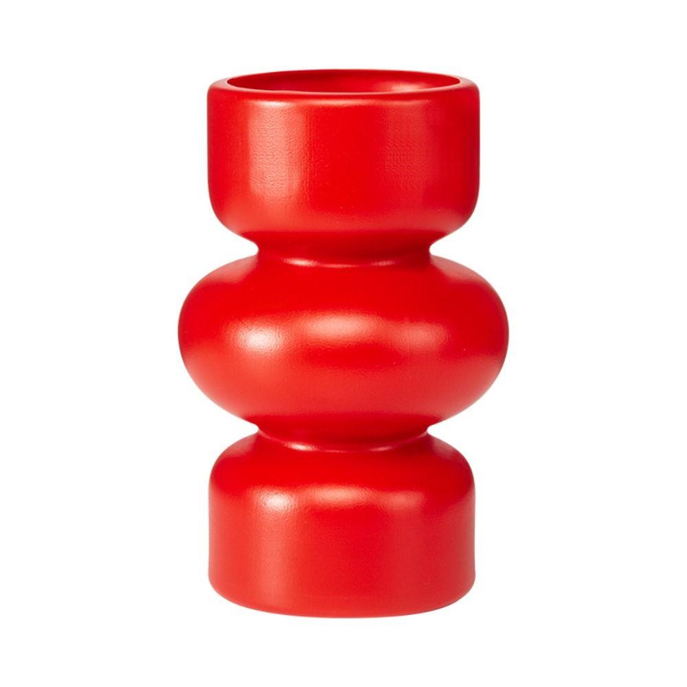 Kunststoff Blumenvase Weiß Rot Dekoration Tischvase Blumengeschäft Gartenbedarf