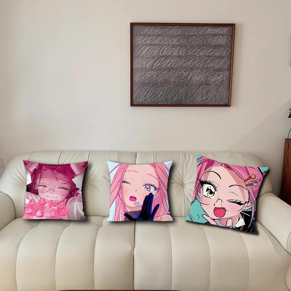 Alien Stage Mizi Anime Girl Pink cushion For Bedroom Car Coffee Shop Room Soft and Living Room Sofa Decorative Pillow Cover Case