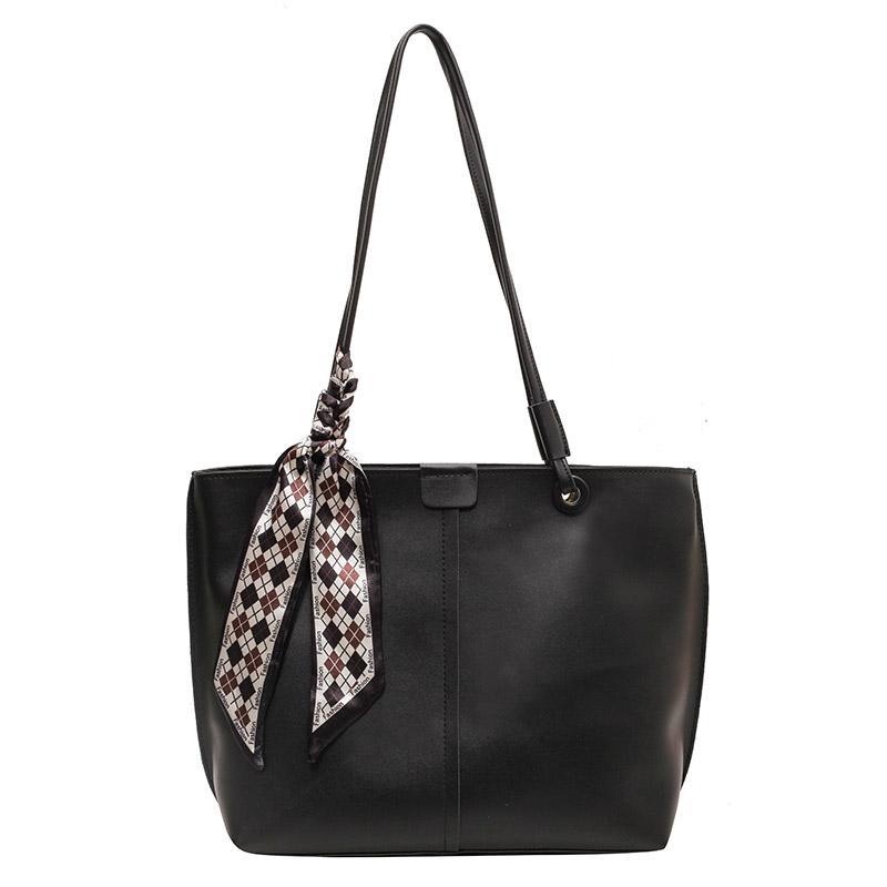 

Сумка из искусственной кожи, женская сумка через плечо большой вместимости, классная сумка-тоут чёрный