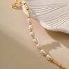 K Gold Plated Copper Natural Freshwater Pearl Elegant Women Bracelet