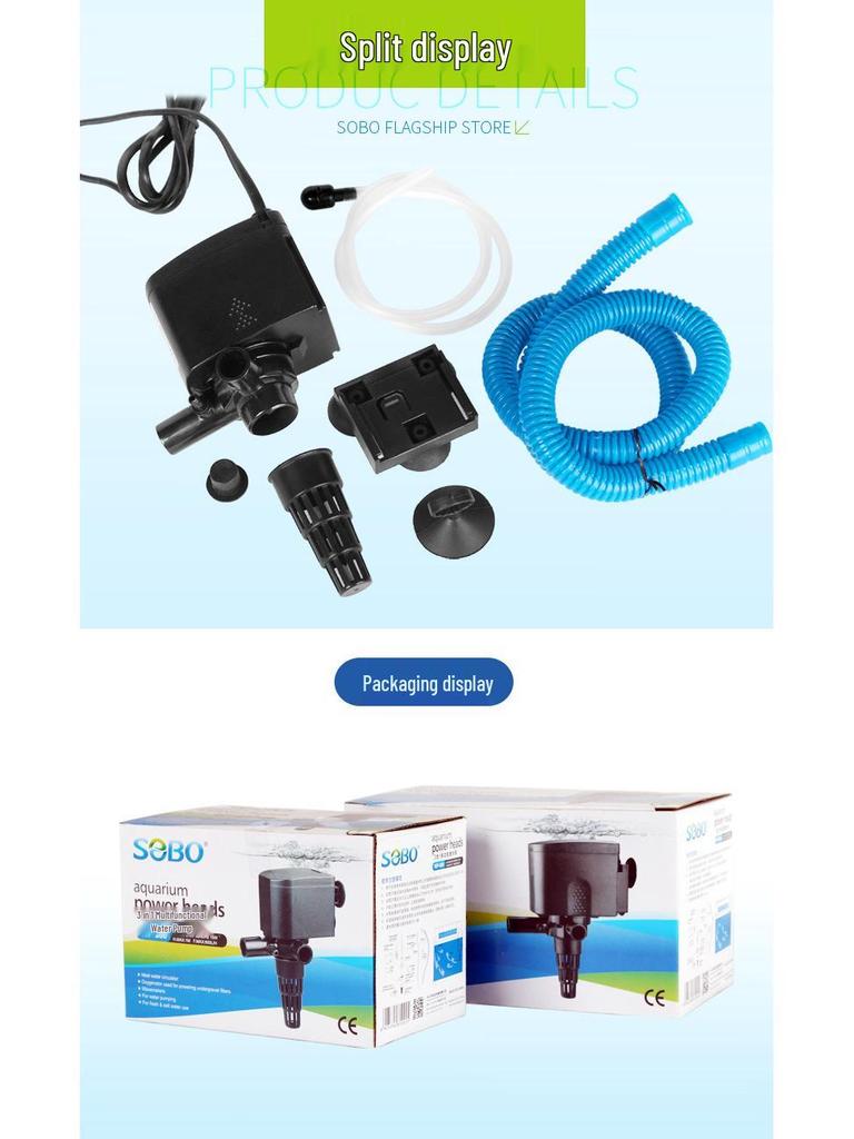 Songbao Silent Submersible Aquarium Pump: 3-in-1 Filter, Circulator, Oxygenator