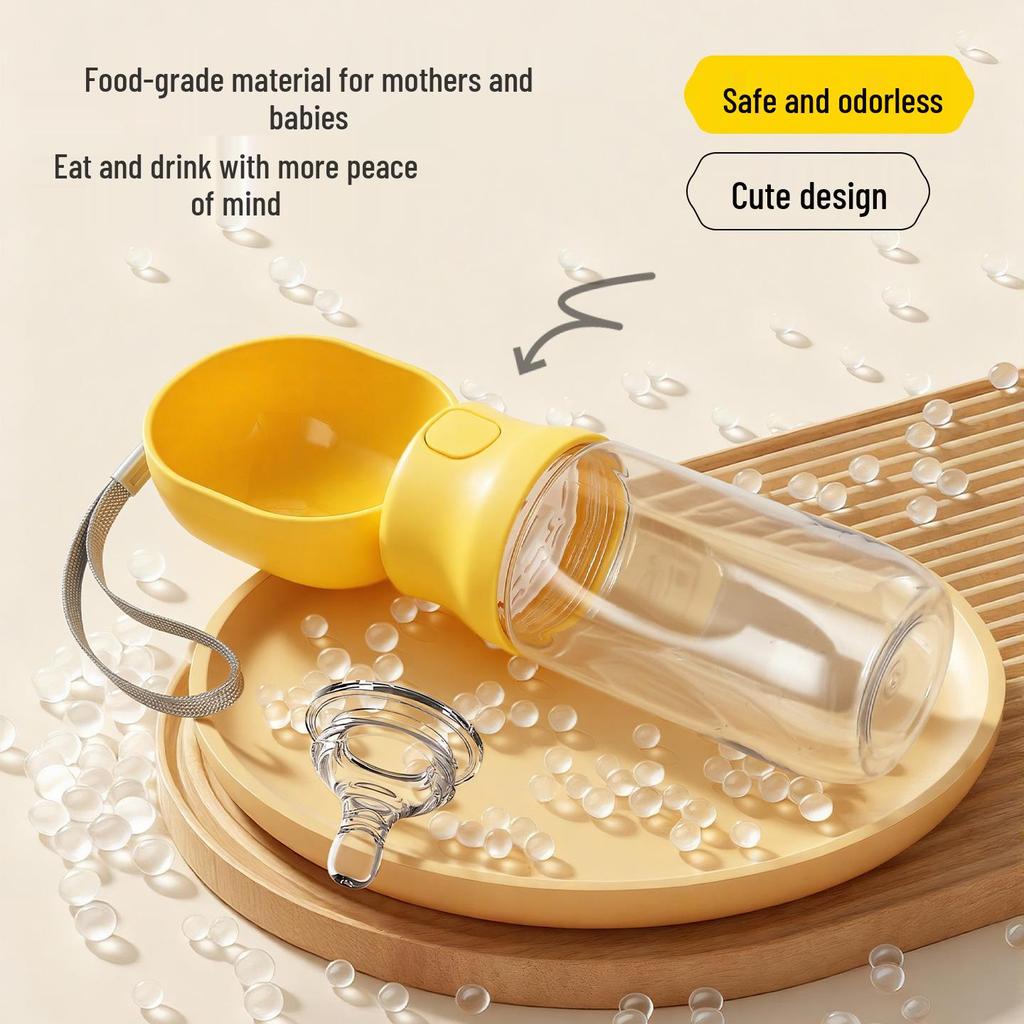 Portable Dual-Use Leak-Proof Pet Cup with One-Button Backflow for Water and Food
