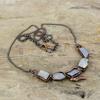 Collier Pierre de Lune Arc-en-ciel Brut Collier Cuivre Électroformé Collier Chaîne Réglable Bijoux Électroformés Faits Main Colliers Pierres Précieuses