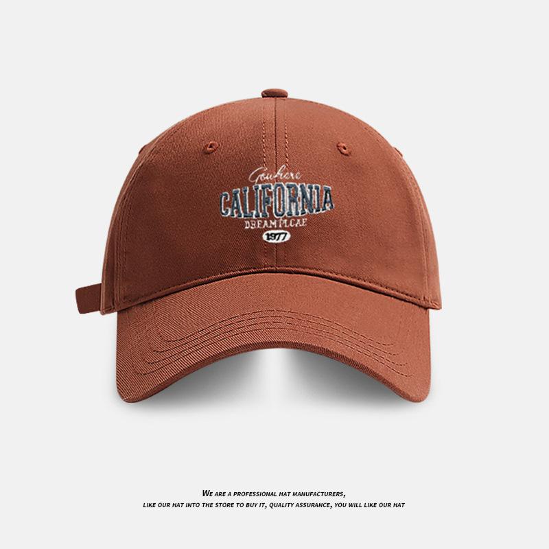 

Retro Street Embroidery Cap Women s Casual Versatile Letter Baseball Cap Curved Edge Show Face Small Sun Hat M（56-58cm）