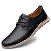 Men's Textured Interwoven Leather Shoes, Fashionable Business Casual, Soft Sole & Upper, British Lace-up Design