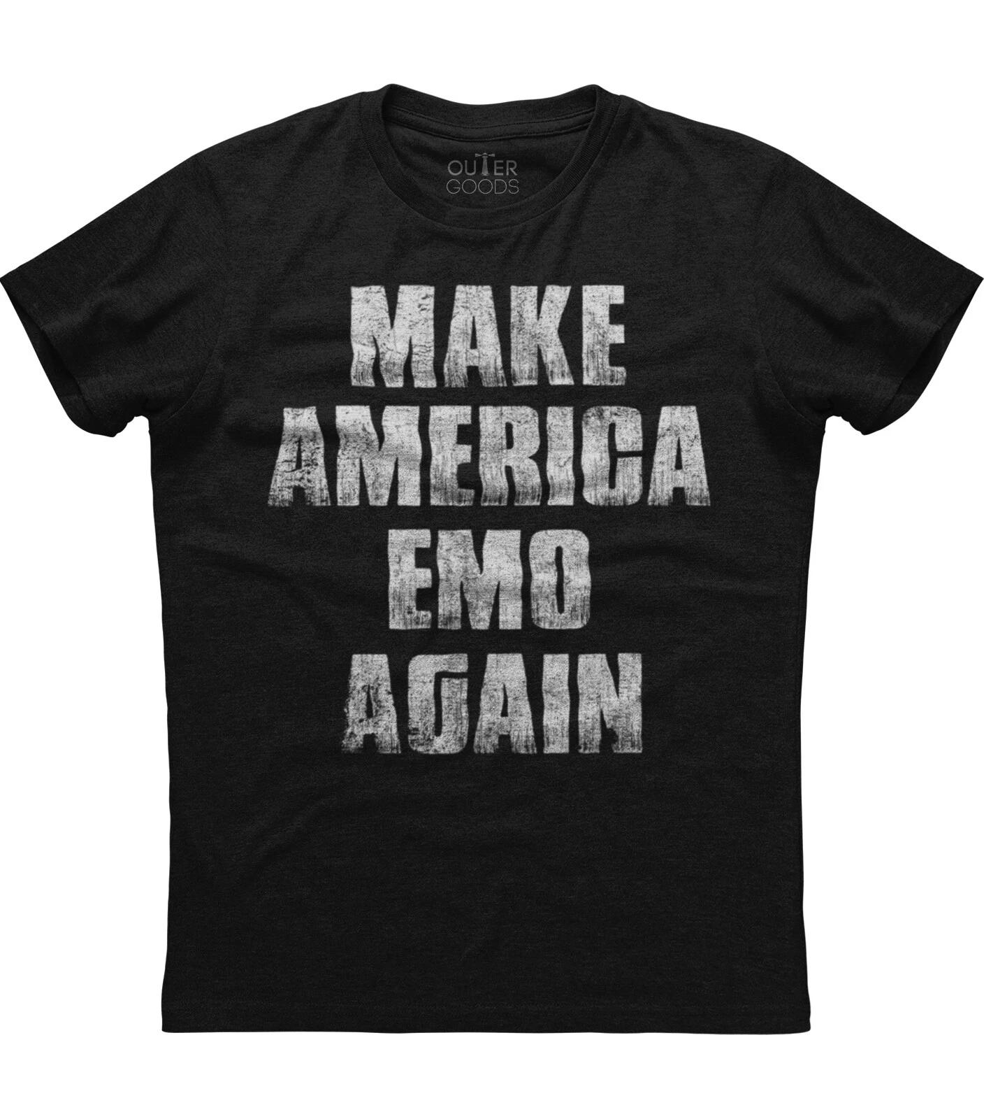 Сделай Америку СНОВА EMO Патриотичная Стильная Унисекс Черная Футболка XXXL
