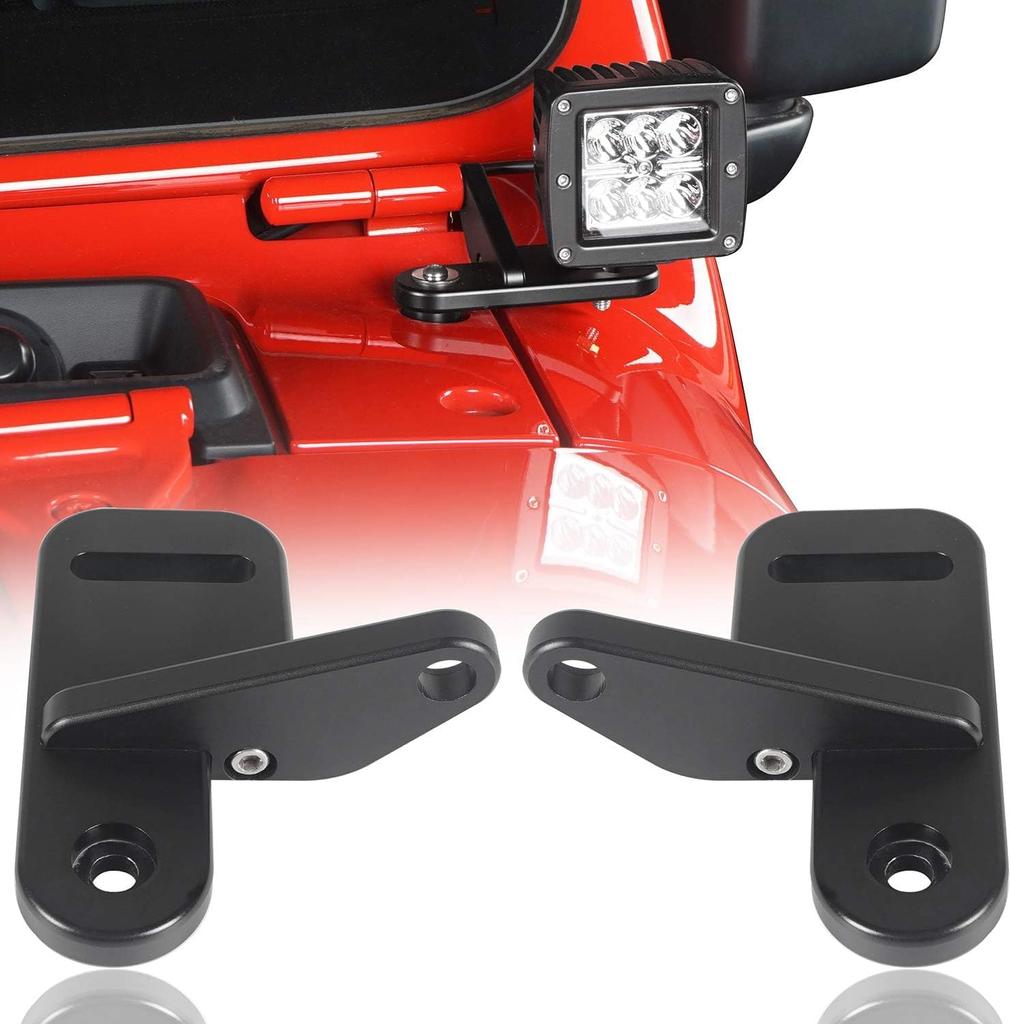 Largoods Work Light Front Assist Mounting Dual Light LED Pod Ladder Dual Light Bracket for Jeep JL JLU Sahara Rubicon Sport Set of 2 Bracket, A-Pillar