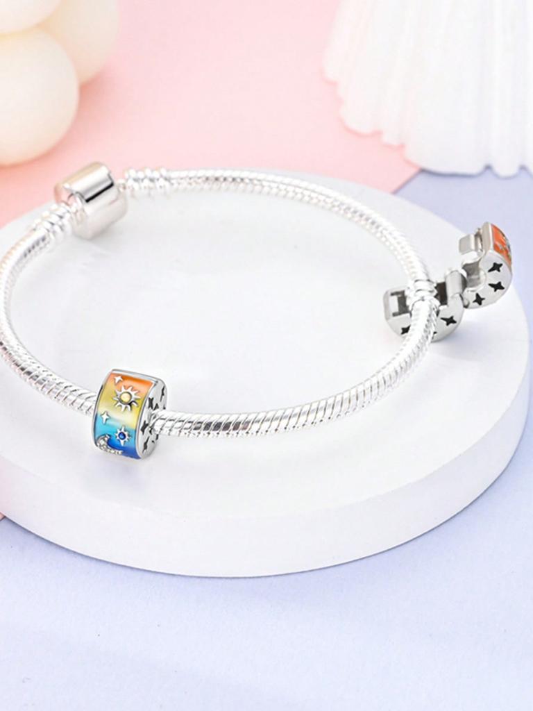 Gemstone Starry Sky Beadsclips And Spacers Charm Silve Plated Fit Charms Copper Originalbracelet For Jewelry Making Diy Charm