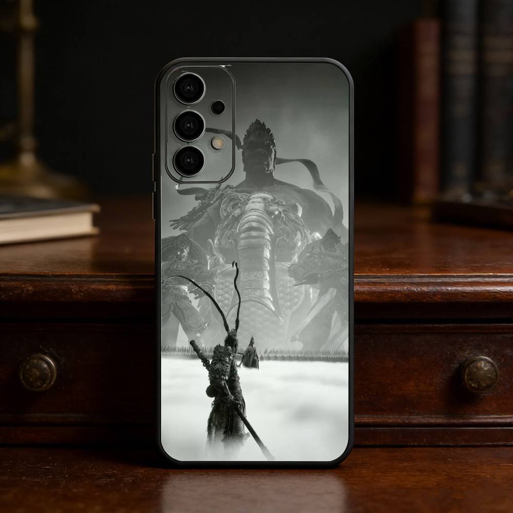 B-Black Myth Wukong Phone Case For Samsung S25,24,21,22,23,30,Ultra,20,Plus,Fe,Lite,Note Soft Black Cover