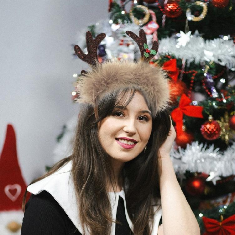 Weihnachts-Plüsch-Geweih-Haarreifen Leichtes Haaraccessoire für Familienfeiern Foto-Requisiten Kostüme