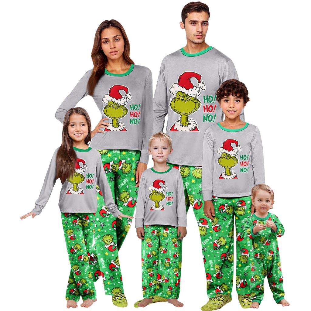 Parent-child Christmas Print Home Suit Long-sleeved Top And Pants