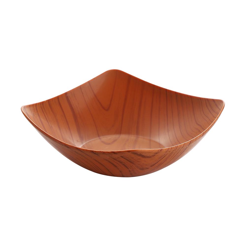 Retro Wood Grain Fruit Bowl: High-End Snack & Fruit Plate In New Chinese Style