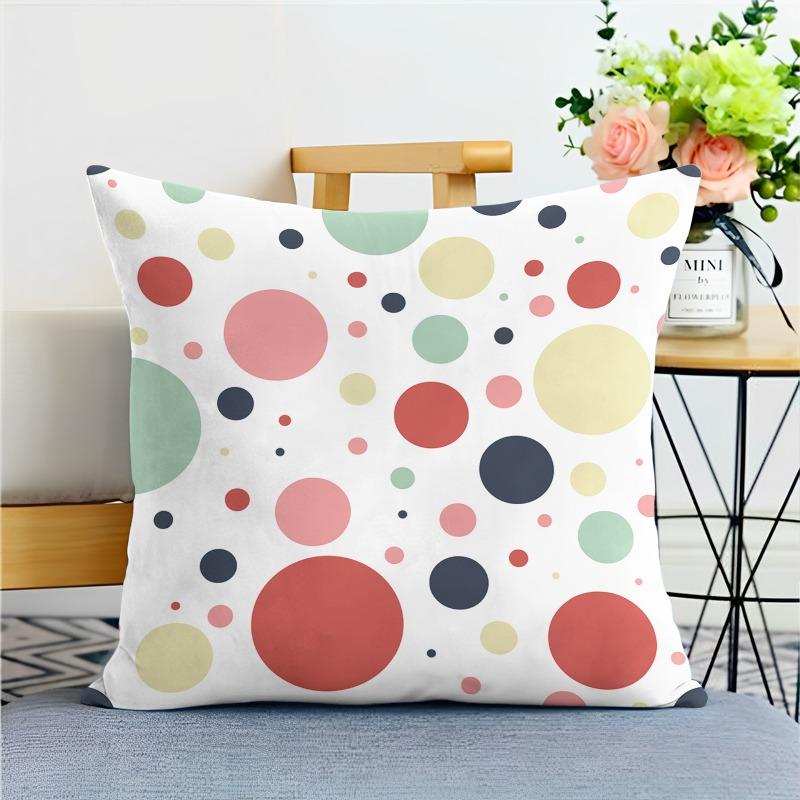 Colorful Polka Dot Simple Pillowcase Dormitory Decoration Office Living Room Home Pillowcase