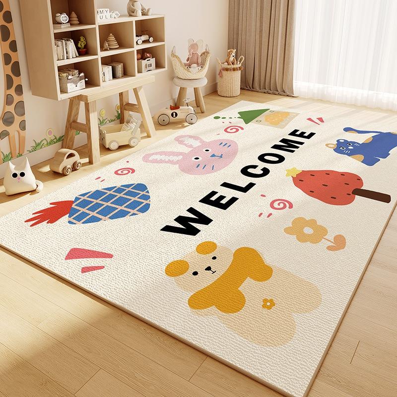 Cute Animal Pig Patterns Carpet Children's Bedroom Crawl Soft Mat Non Slip Sofa Floor Large Area Decor Rug Home Indoor Doormats