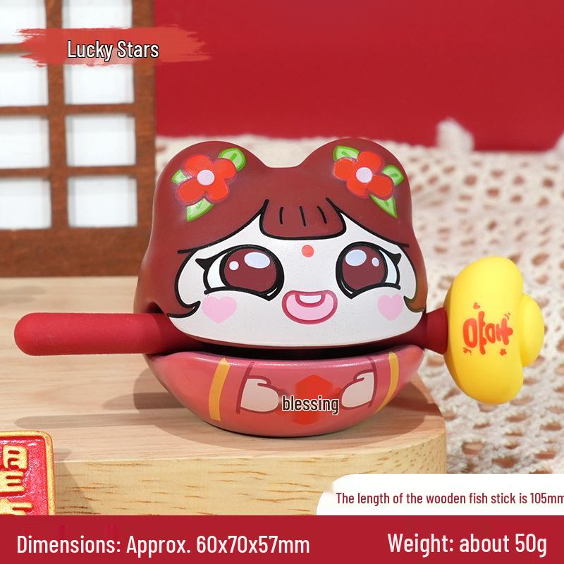 Buddhist-Style Wooden Fish Ornament: Mood-Boosting Desk Decor and Small Gift