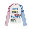 Magic Bear American Retro Long Sleeve T-Shirt Polka Dot Color Block Fake Two-Piece Cotton Crewneck Tee Teens