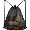 Mesh Drawstring Backpack Bag Breathable Grocery Fruit Storage Sack Multifunction Foldable Ventilated Net Pouch For Sports Gym