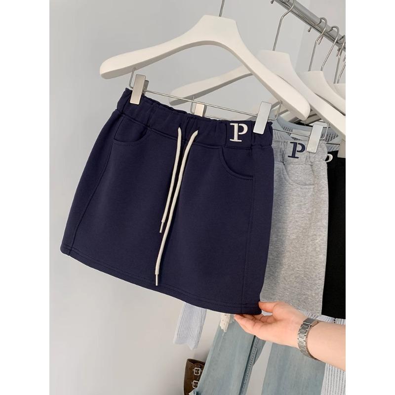 Grey short sports guard culottes women's spring new high-waisted anti-light shorts hip-wrapped A-shaped skirt